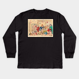 Un Petit souper a la Parisienne by Gillray Kids Long Sleeve T-Shirt